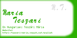 maria teszari business card