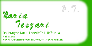 maria teszari business card